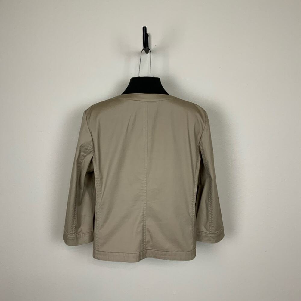 Talbots Ruffle Button Front Jacket Khaki Size 14 P - Picture 4 of 6